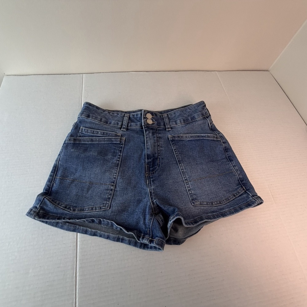 Indigo Rein Short Shorts Women's 9 Blue Jean Mid Rise Denim Casual